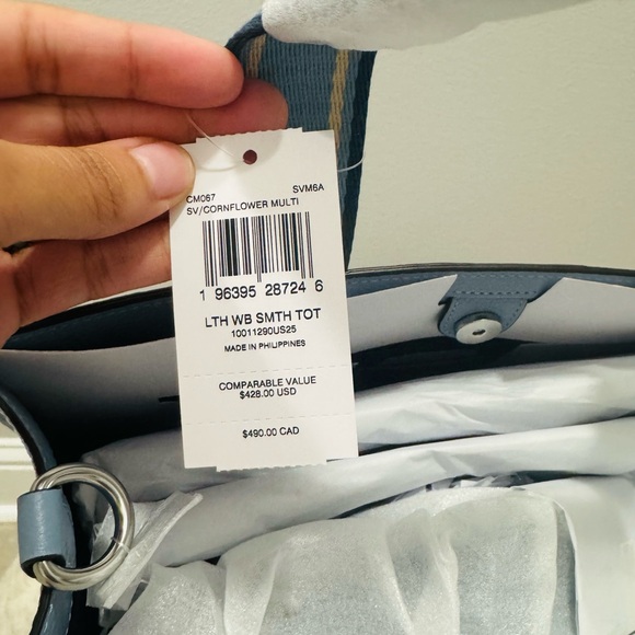 Coach Light Blue Tote with Logo Straps - Picture 4 of 4